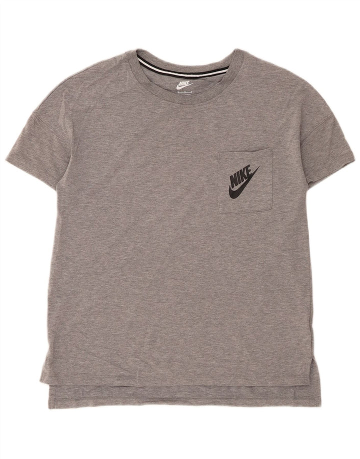 Nike Womens T-Shirt Top UK 14 Medium Grey Flecked Modal