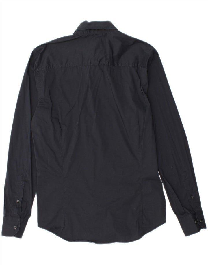 SISLEY Mens Slim Fit Shirt Size 40 15 3/4 Medium Black Vintage Sisley and Second-Hand Sisley from Messina Hembry 