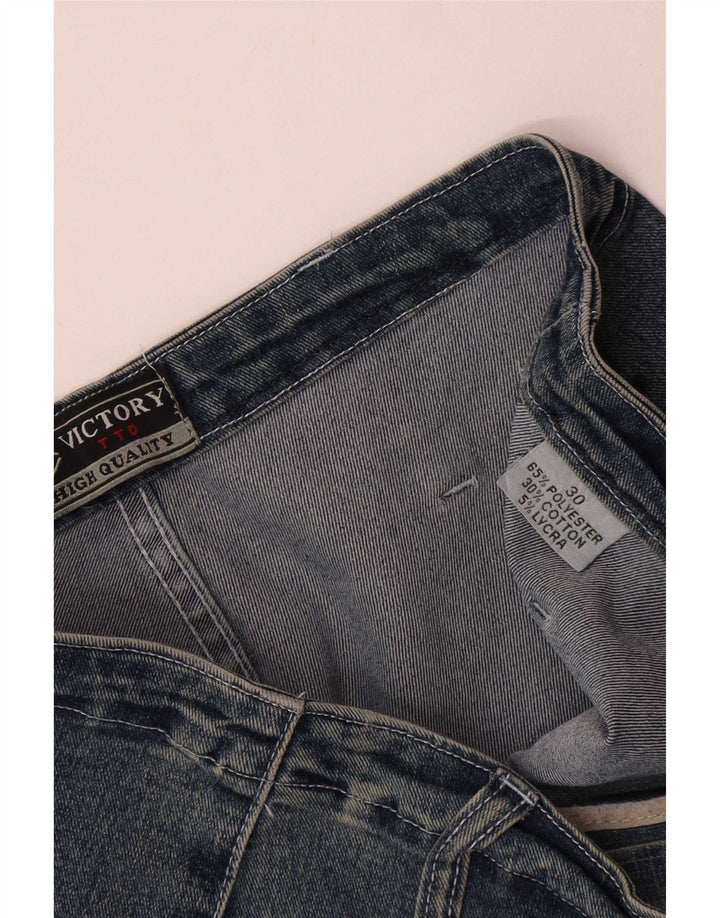 Victory Womens Wide Leg Jeans W30 L31 Blue Polyester