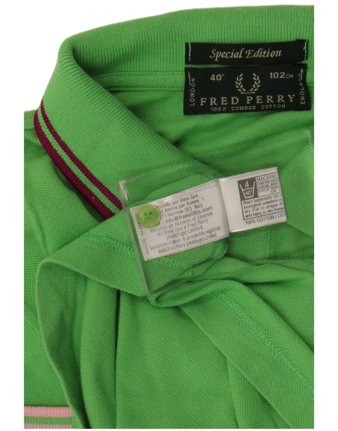 Fred Perry Mens Polo Shirt Small Green Cotton