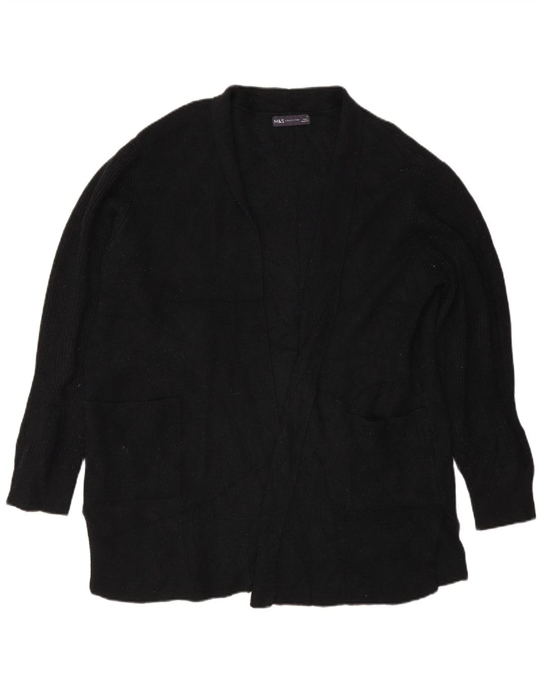 Marks & Spencer Womens Oversized Open Cardigan Sweater UK 18 XL Black