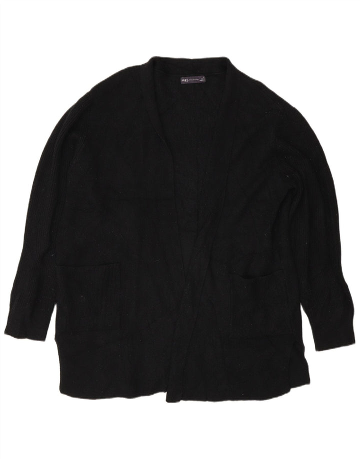 Marks & Spencer Womens Oversized Open Cardigan Sweater UK 18 XL Black