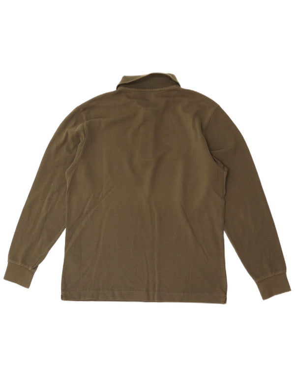 Kappa Mens Long Sleeve Polo Shirt Small Khaki Cotton