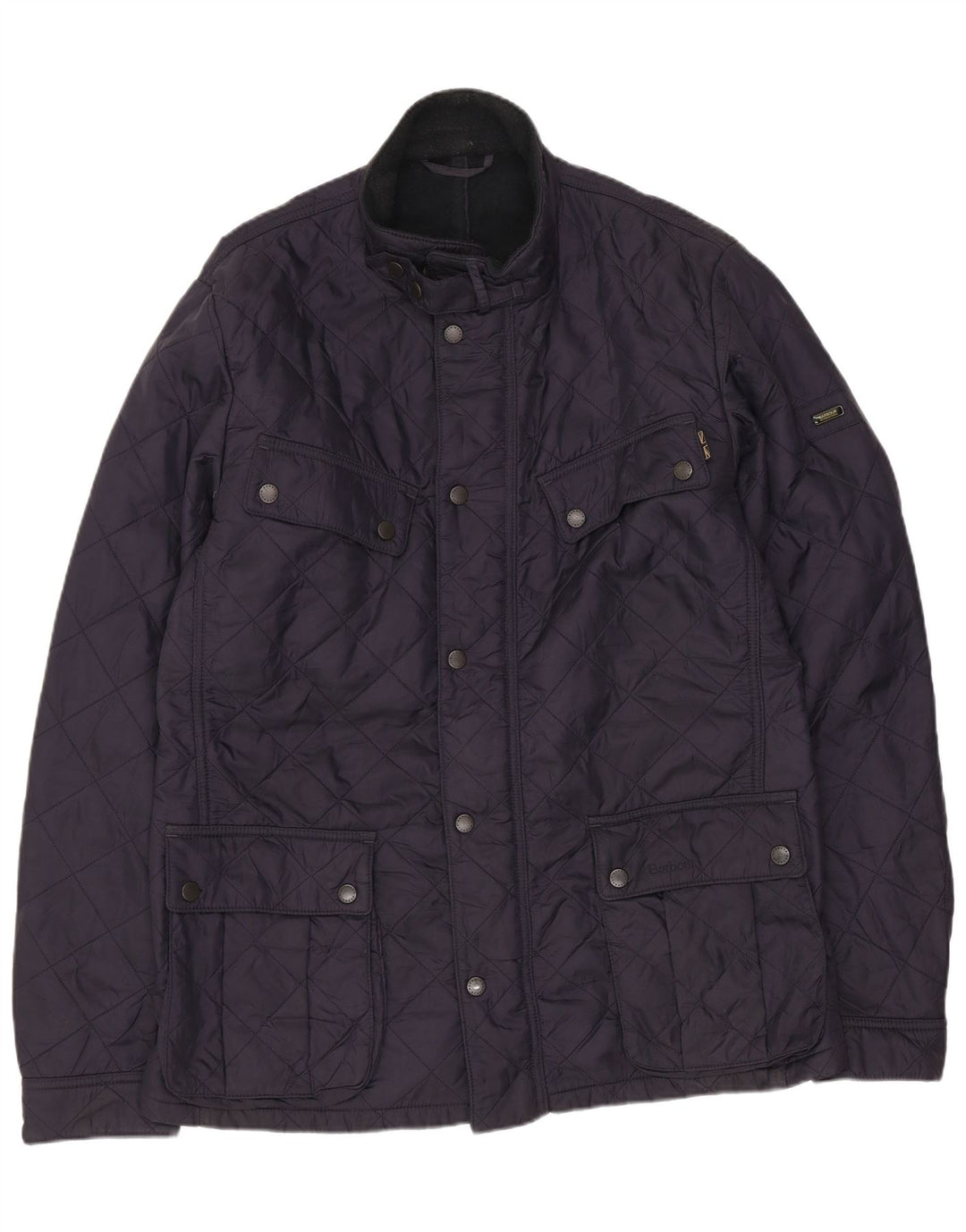 Barbour Mens Quilted Jacket UK 40 Large Navy Blue Polyamide