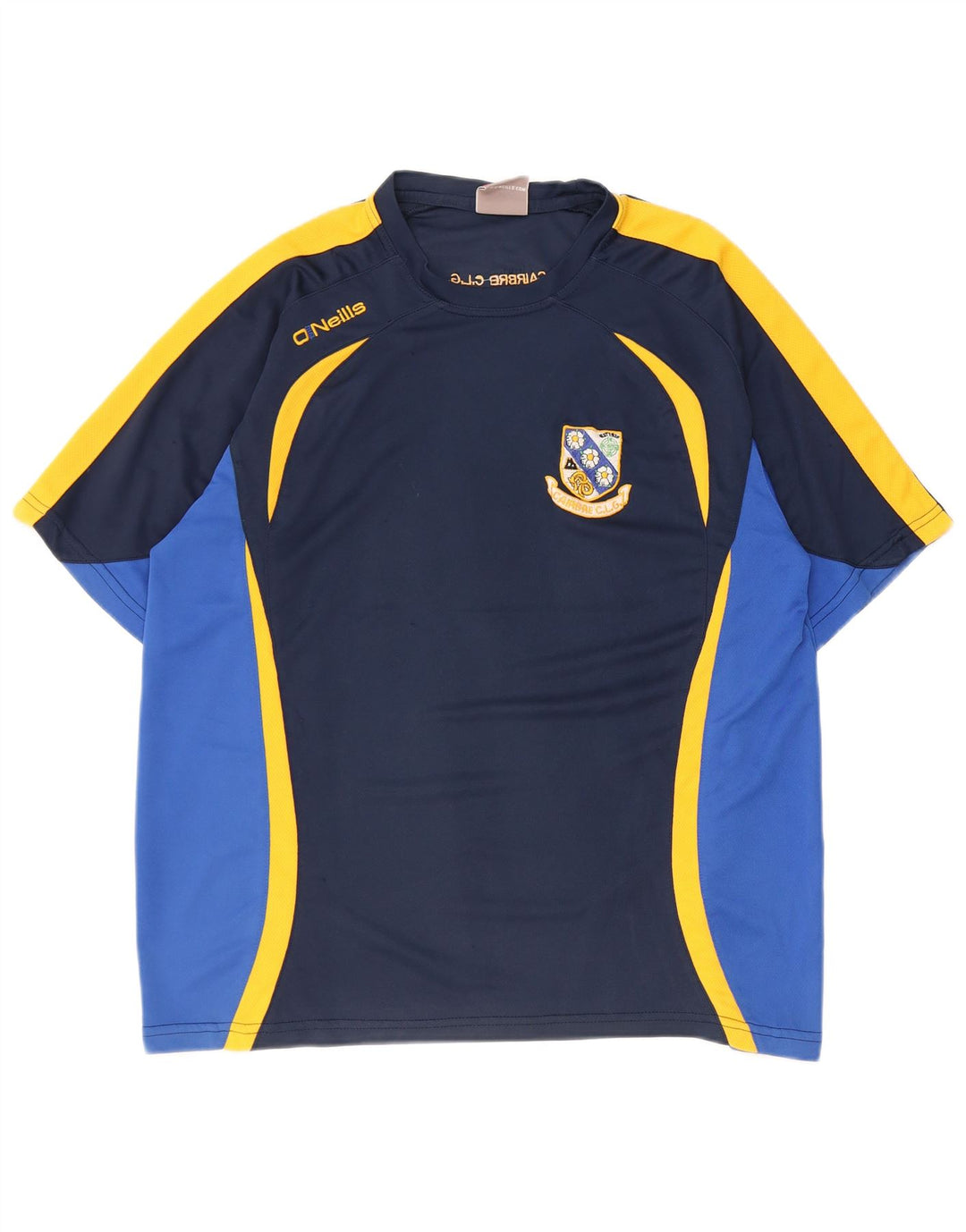 O'Neills Mens Graphic T-Shirt Top Medium Navy Blue Colourblock Polyester