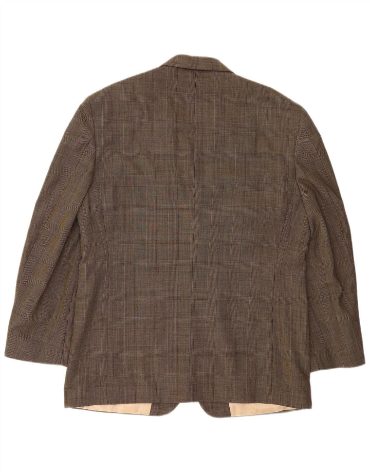 Nautica Mens 3 Button Blazer Jacket UK 40 Large Brown Check