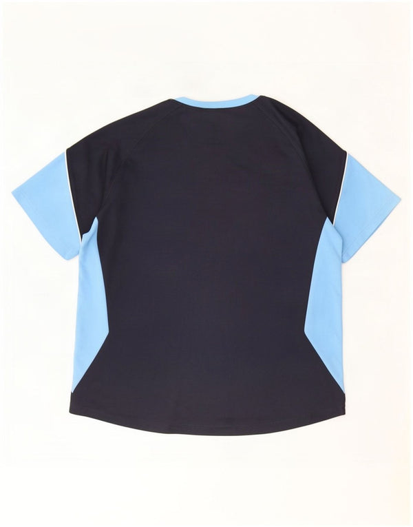 Adidas Mens T-Shirt Top UK 46/48 XL Navy Blue Colourblock Polyester