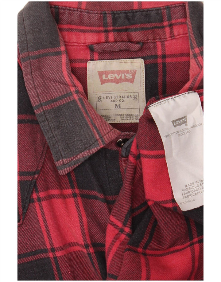 LEVI'S Mens Flannel Shirt Medium Red Check Cotton