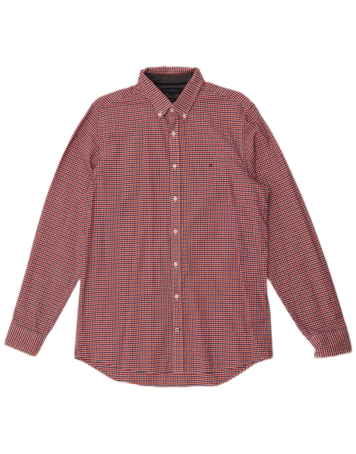 Tommy Hilfiger Mens Slim Fit Shirt Large Multicoloured Gingham Cotton