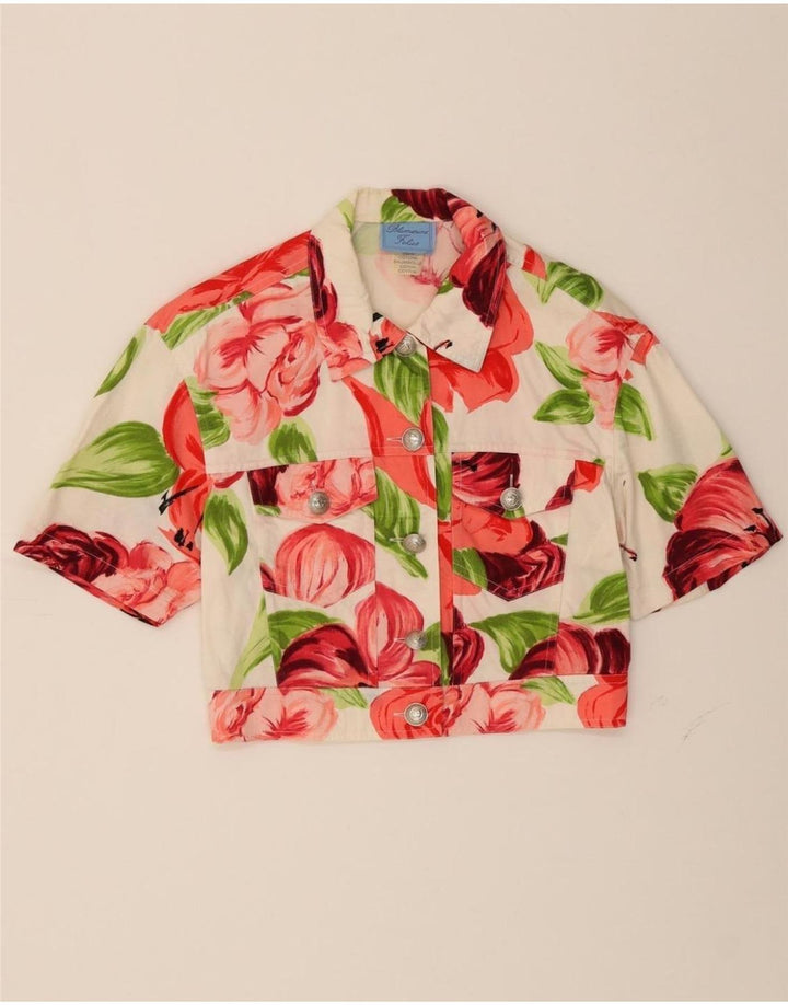 BLUMARINE Womens Bolero Jacket UK 12 Medium Multicoloured Floral Vintage Blumarine and Second-Hand Blumarine from Messina Hembry 