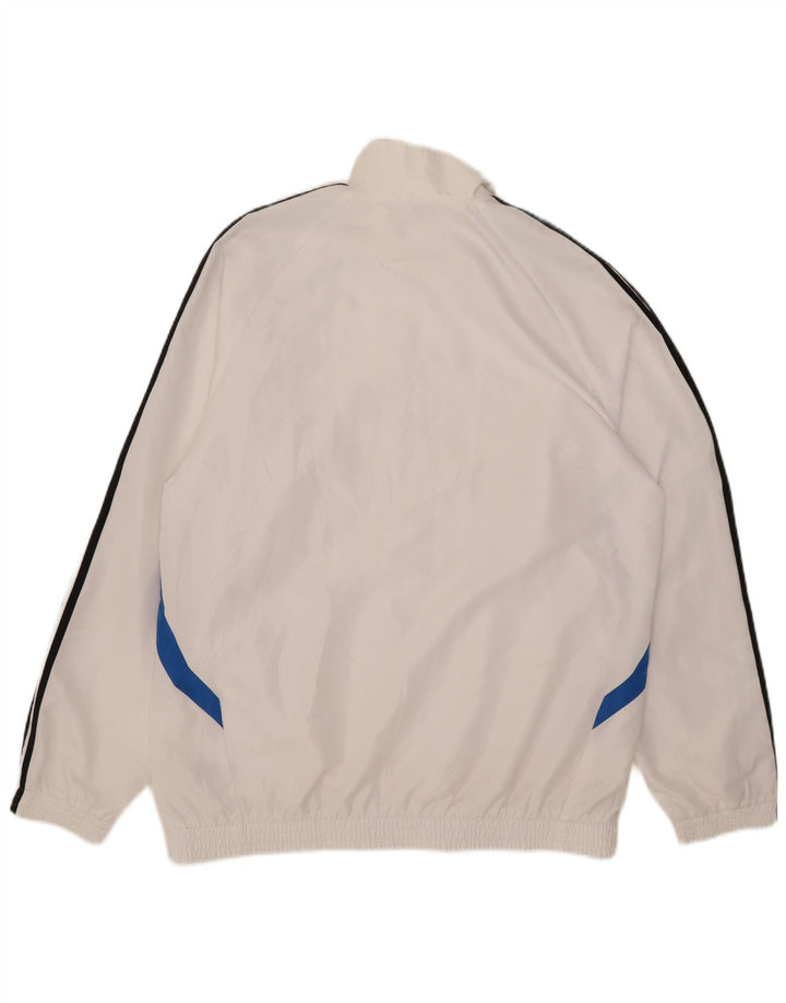 Adidas Mens Tracksuit Top Jacket UK 42/44 Large White Colourblock Polyester