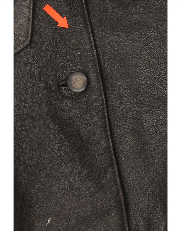 CLASSIC Womens Leather Coat UK 12 Medium Black Leather Vintage CLASSIC and Second-Hand CLASSIC from Messina Hembry 