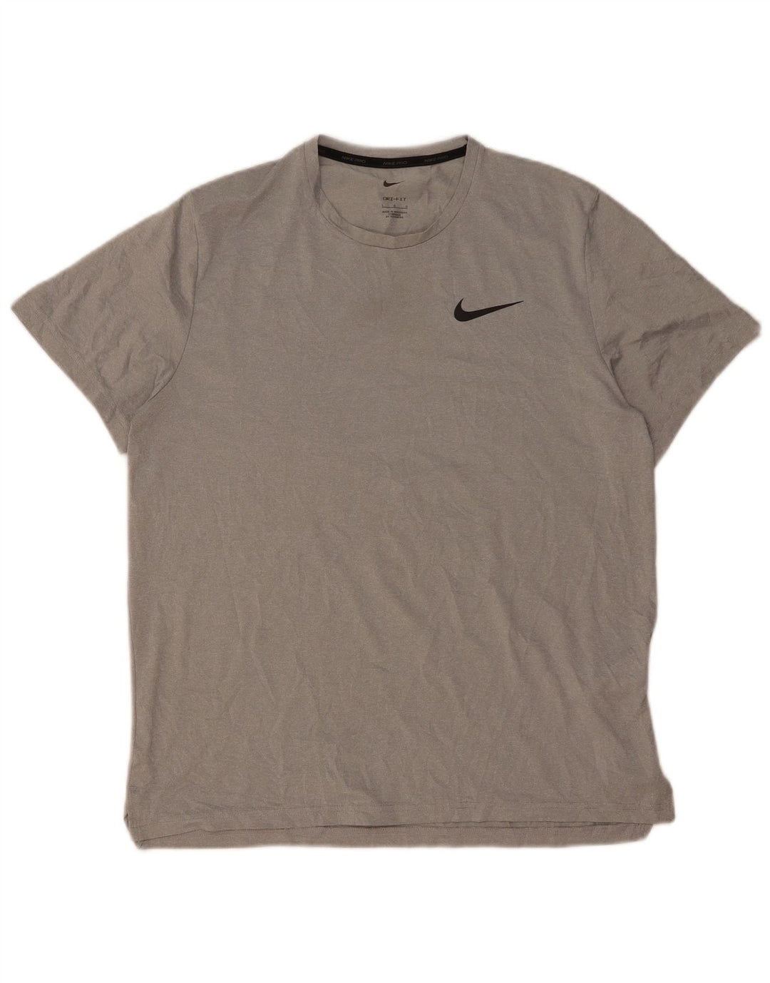 Nike Mens Dri Fit T-Shirt Top Large Grey Polyester