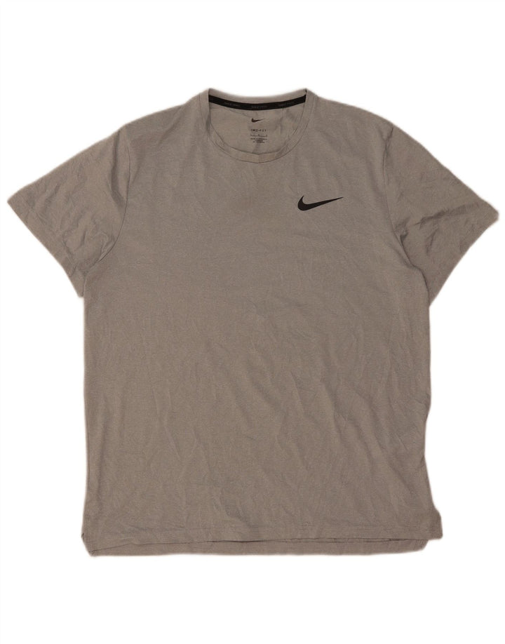 Nike Mens Dri Fit T-Shirt Top Large Grey Polyester