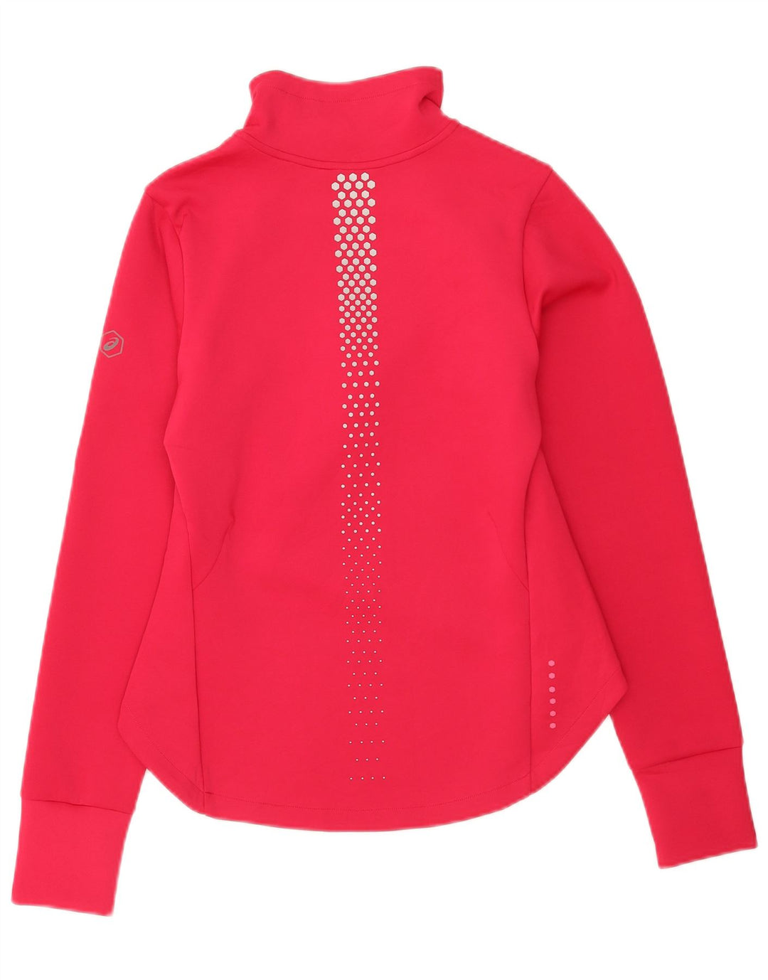 Asics Womens Tracksuit Top Jacket UK 12 Medium Pink Spotted Polyester