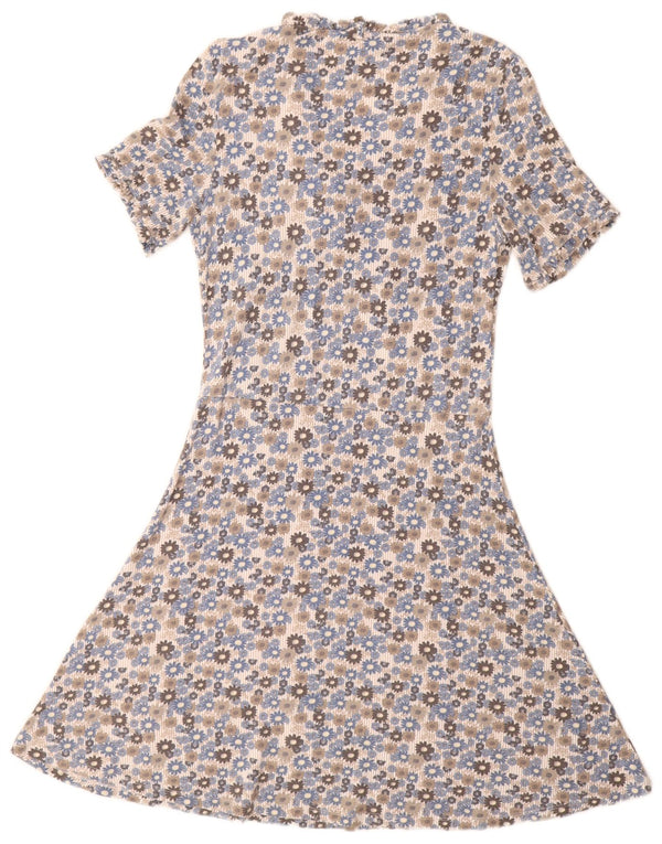 Marlboro Classics Womens A-Line Dress UK 14 Large Blue Floral