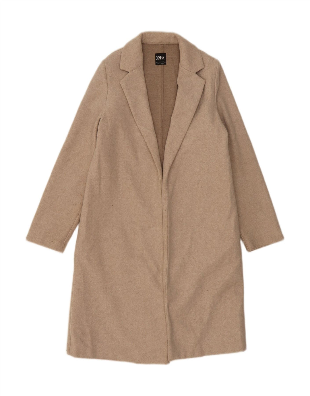 Zara Womens Open Overcoat UK 10 Small Beige