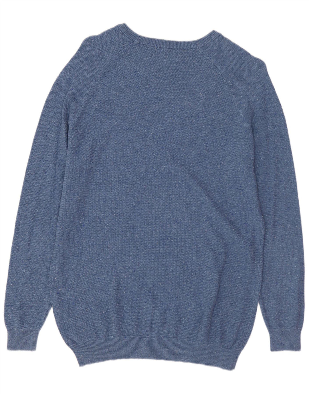 ZARA Mens Boat Neck Jumper Sweater Medium Blue Flecked Polyester