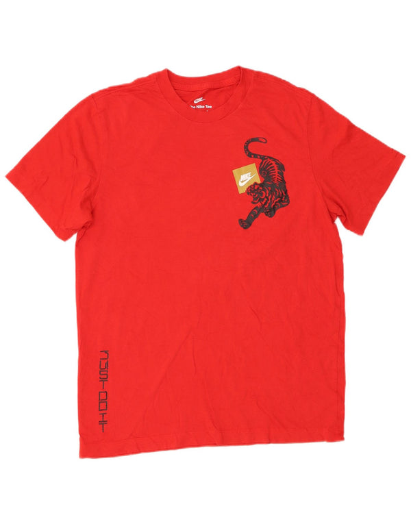 Nike Mens Graphic T-Shirt Top Medium Red Cotton