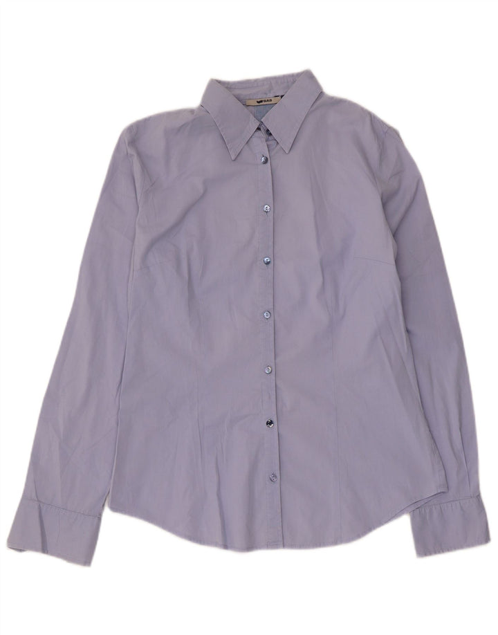 Gas Womens Shirt UK 14 Medium Blue Cotton