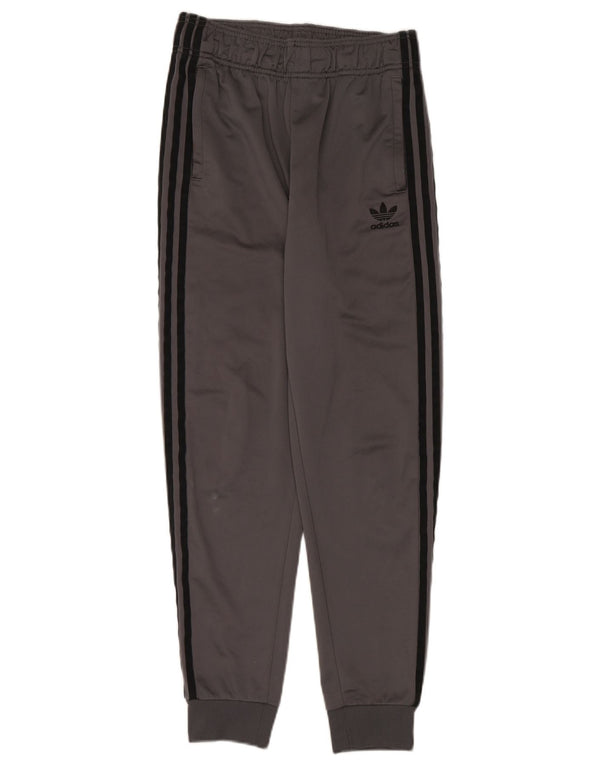 Adidas Boys Tracksuit Trousers Joggers 13-14 Years Grey Polyester