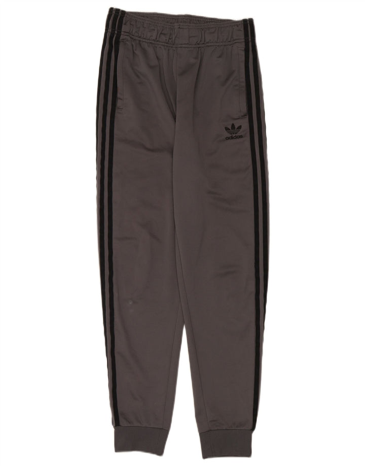 Adidas Boys Tracksuit Trousers Joggers 13-14 Years Grey Polyester