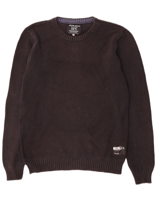 Jack & Jones Mens Crew Neck Jumper Sweater Small Black Cotton