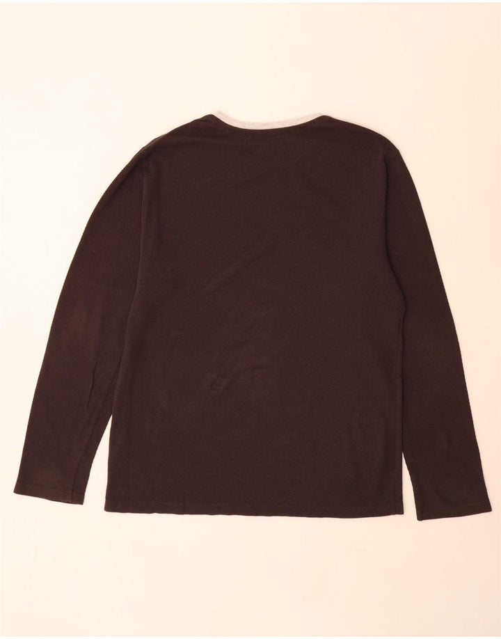 French Connection Mens Top Long Sleeve Large Grey Cotton