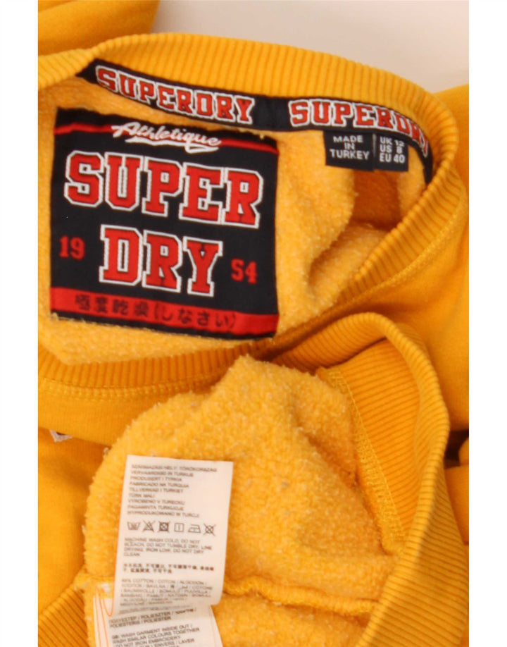 Superdry Womens Graphic Oversized Sweatshirt Jumper UK 12 Medium Yellow