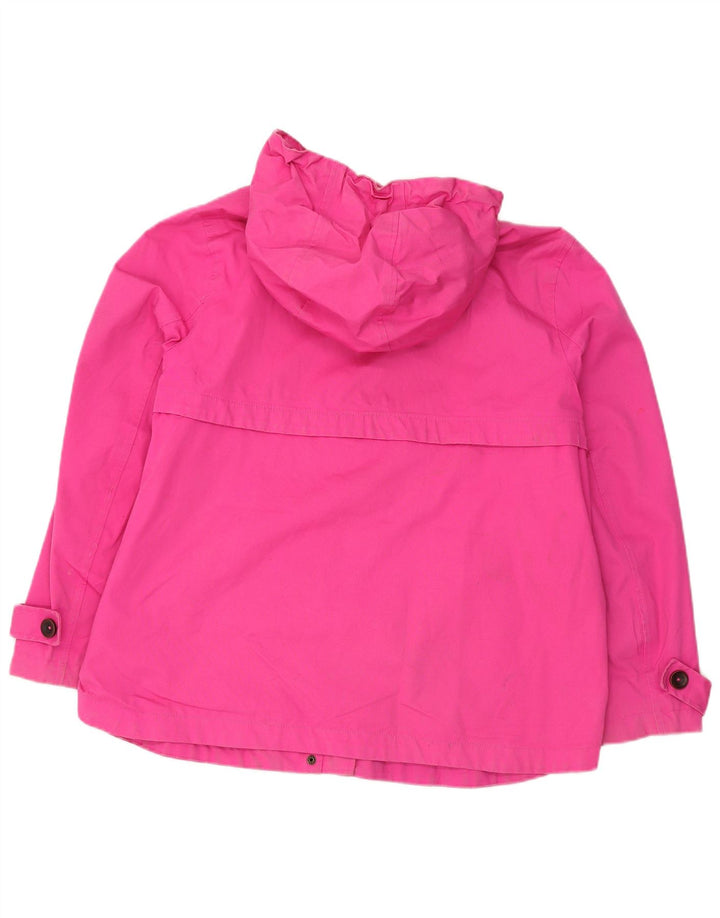 JOULES Womens Hooded Rain Jacket UK 18 XL Pink Cotton