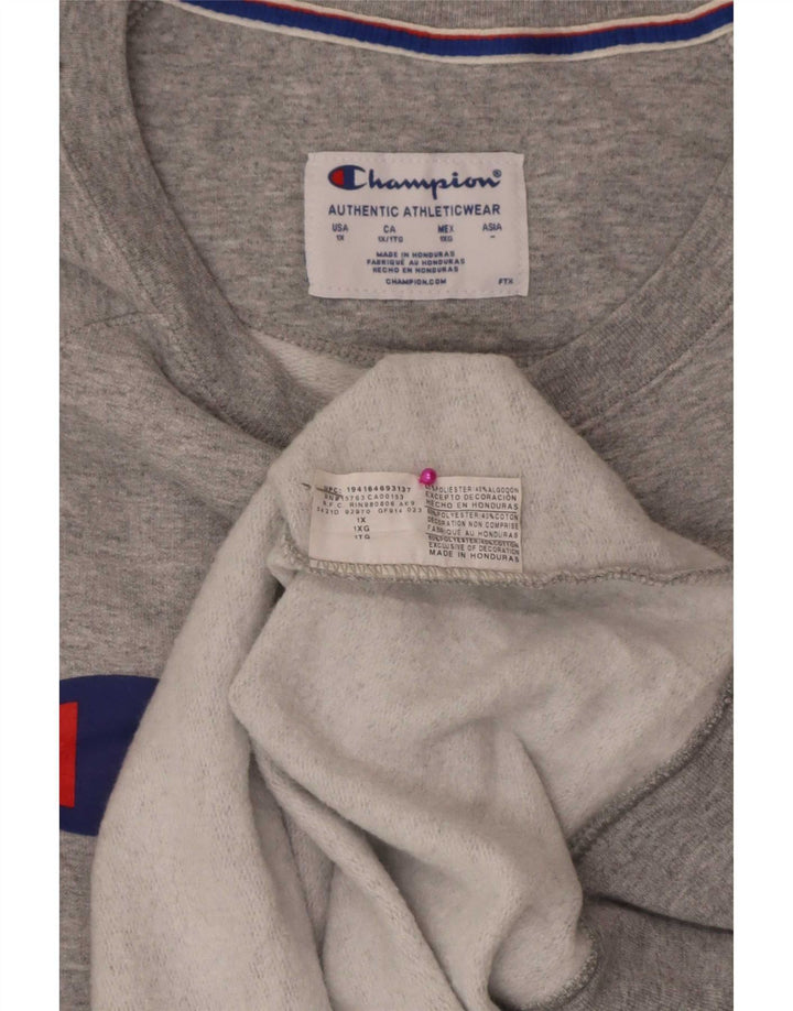 Champion Mens Graphic Sweatshirt Jumper XL Grey Polyester