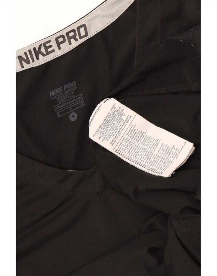 Nike Womens Dri Fit Top Long Sleeve UK 8 Small Black Polyester