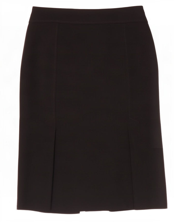 Marks & Spencer Womens Straight Skirt UK 12 Medium W30 Black Polyester
