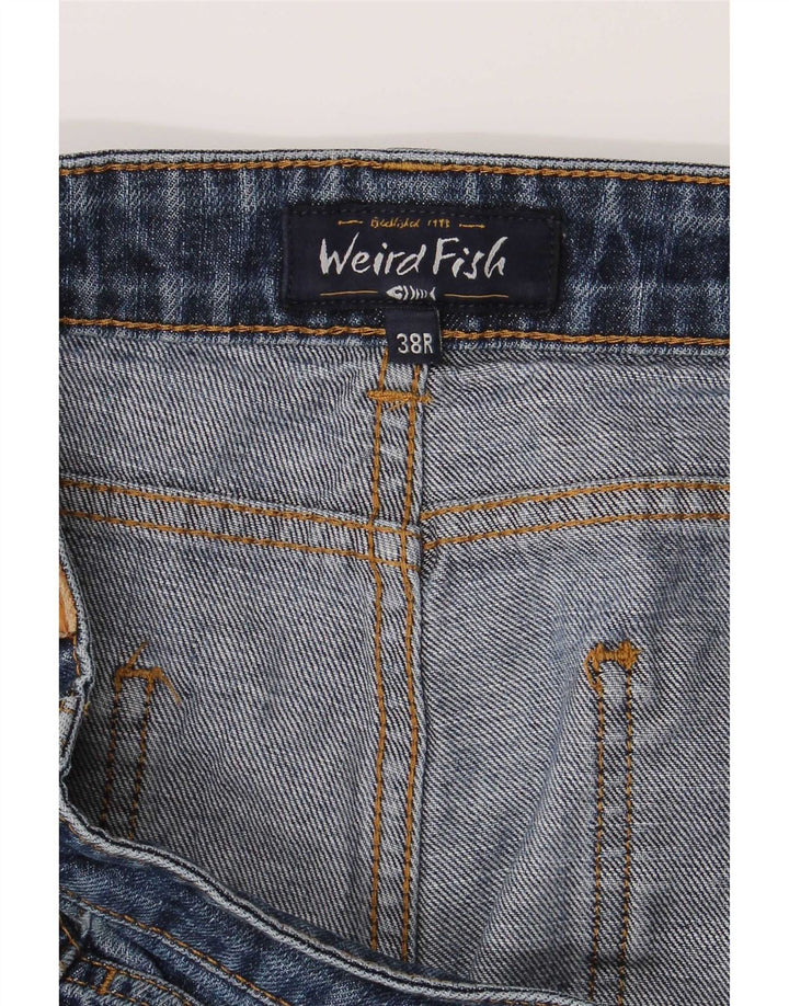 Weird Fish Womens Straight Jeans W38 L27 Blue Cotton