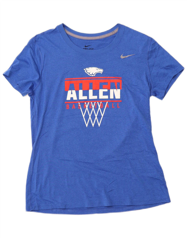 NIKE Womens Allen Basketball Graphic T-Shirt Top UK 14 Large Blue