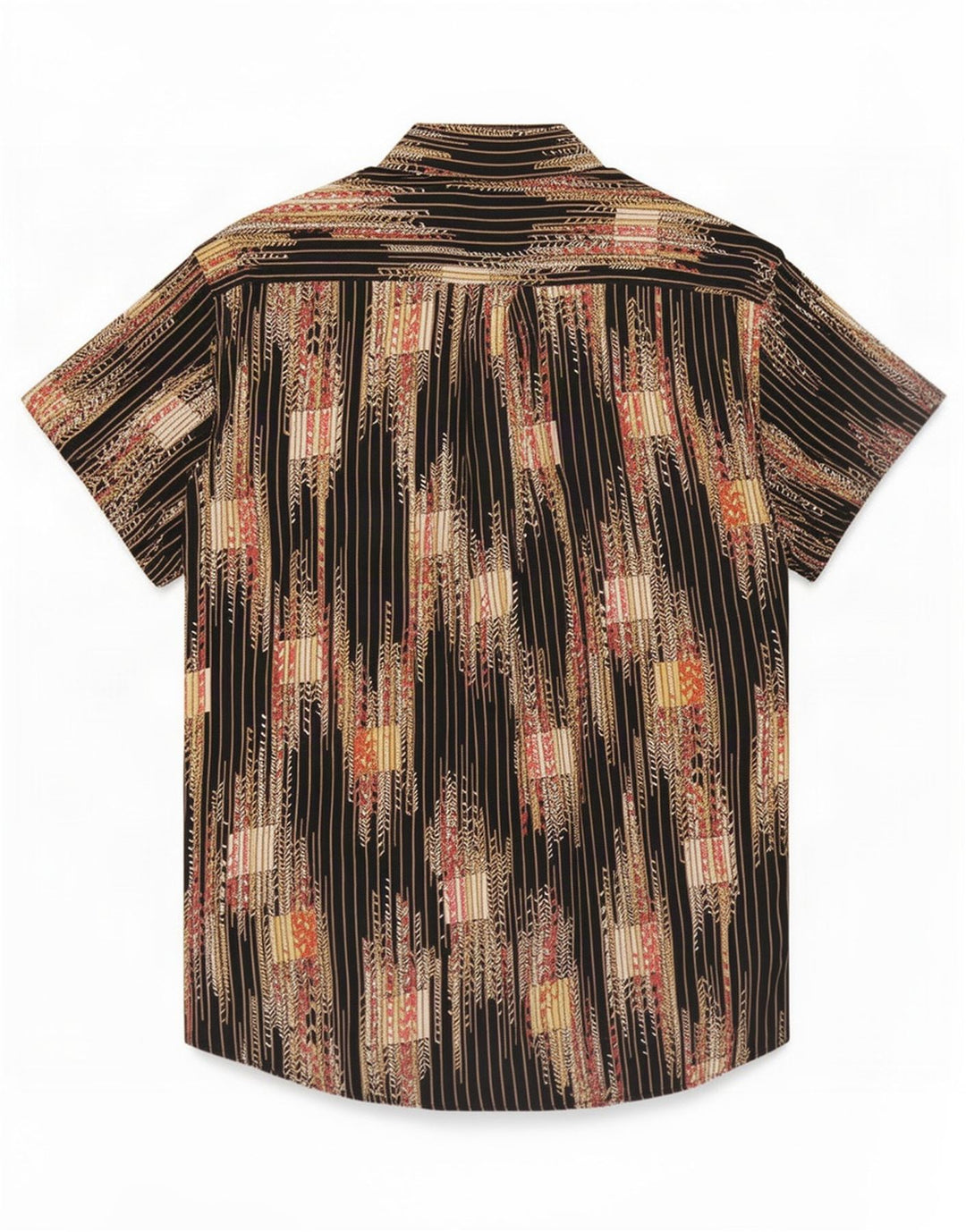 Tipo' S Mens Abstract Pattern Short Sleeve Shirt Large Black Viscose