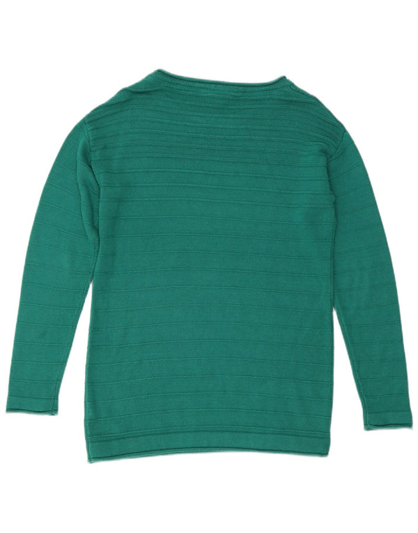 CREW CLOTHING Womens Boat Neck Jumper Sweater UK 12 Medium Green Cotton