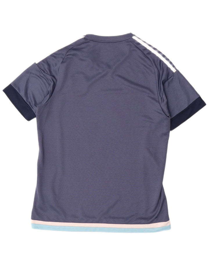 Adidas Mens Climalite T-Shirt Top Medium Navy Blue Colourblock Polyester