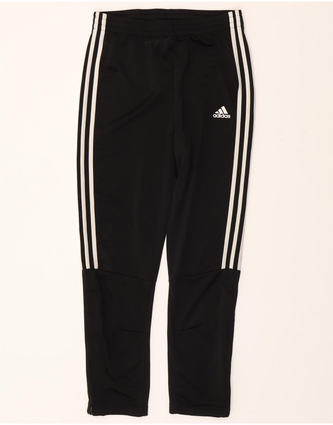 ADIDAS Boys Tracksuit Trousers 13-14 Years Black Polyester