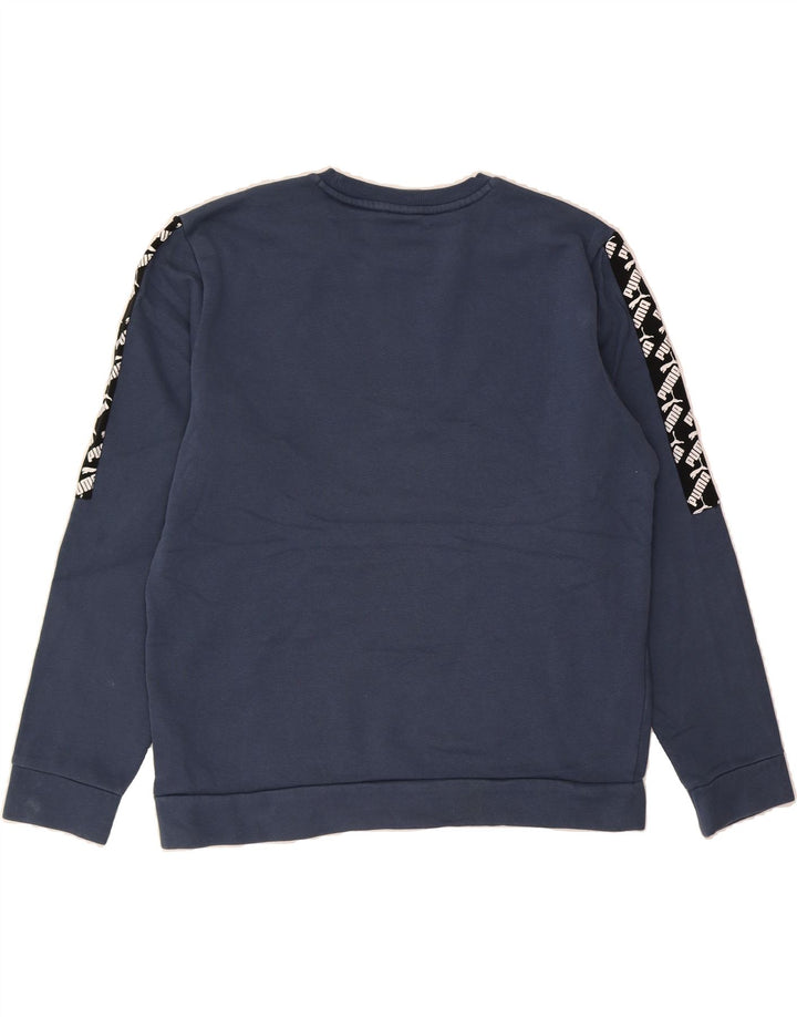 PUMA Mens Graphic Sweatshirt Jumper Large Navy Blue Cotton Vintage Puma and Second-Hand Puma from Messina Hembry 