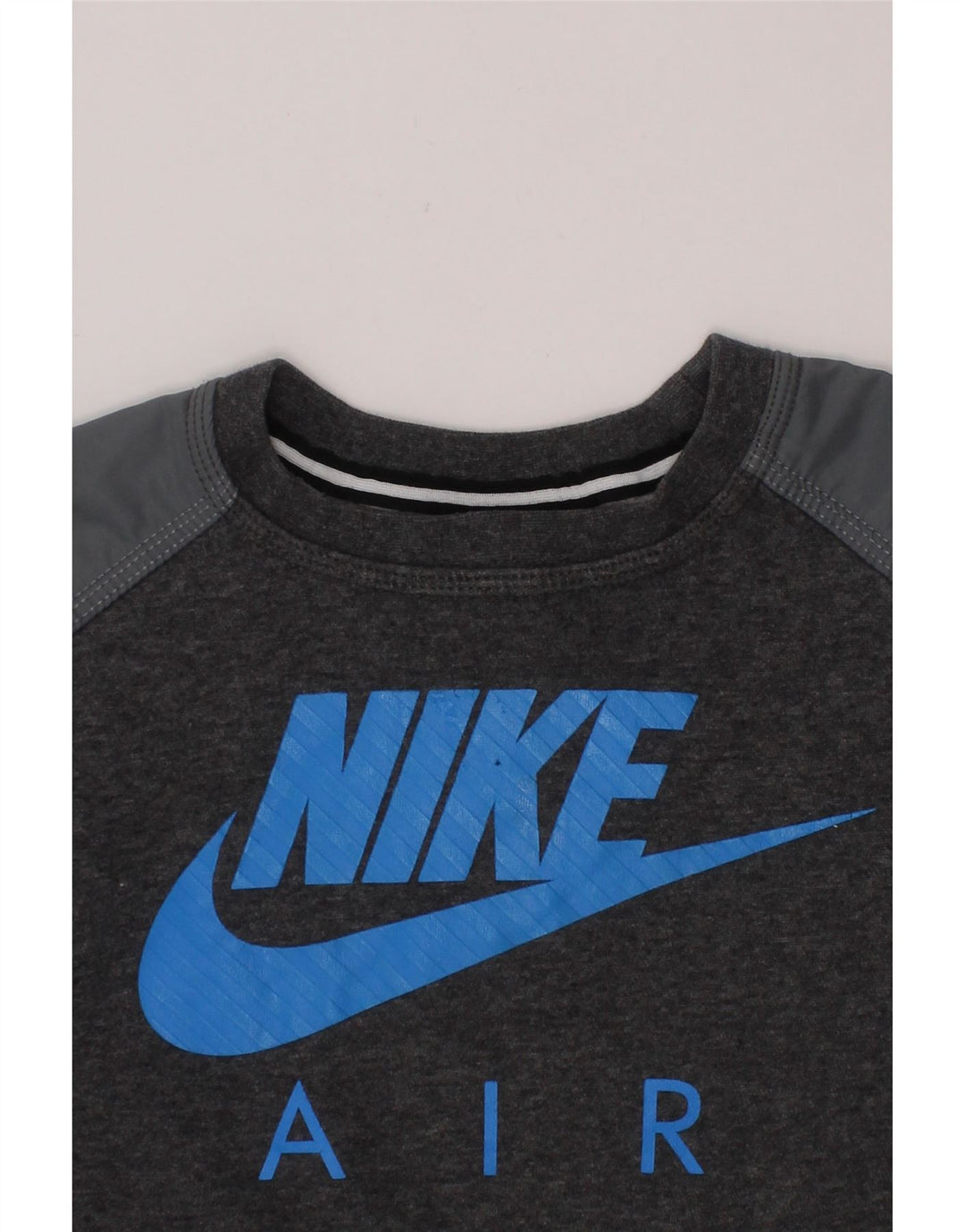 NIKE Boys Graphic Sweatshirt Jumper 5-6 Years Grey Vintage Nike and Second-Hand Nike from Messina Hembry 