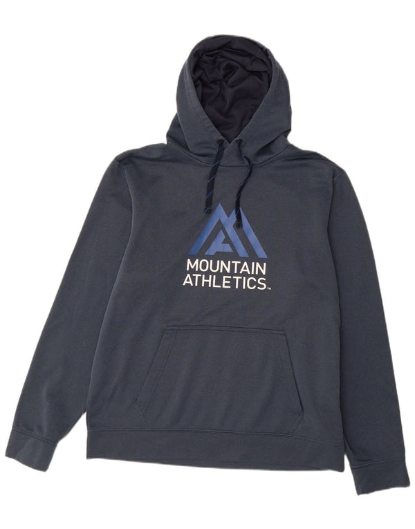 The North Face Mens Graphic Hoodie Jumper Large Navy Blue Polyester