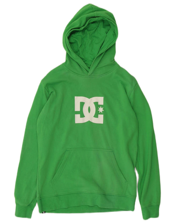 DC Womens Graphic Hoodie Jumper UK 14 Large Green Cotton