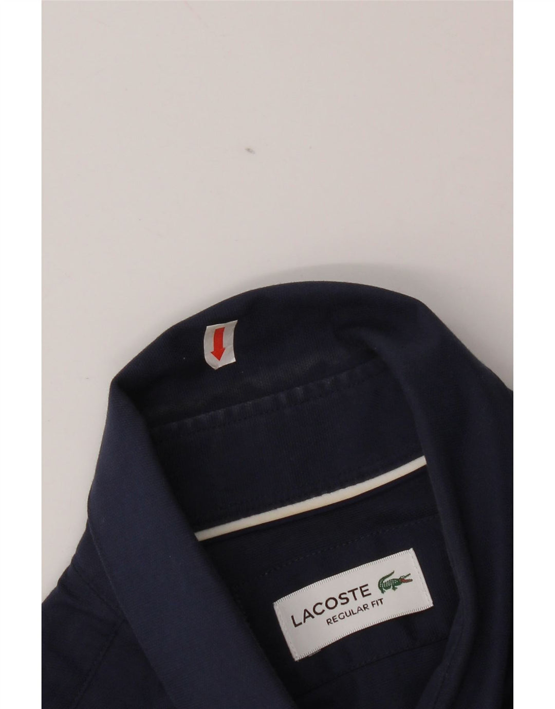 Lacoste Mens Regular Fit Shirt Size 40 15 1/2 Medium Navy Blue Cotton