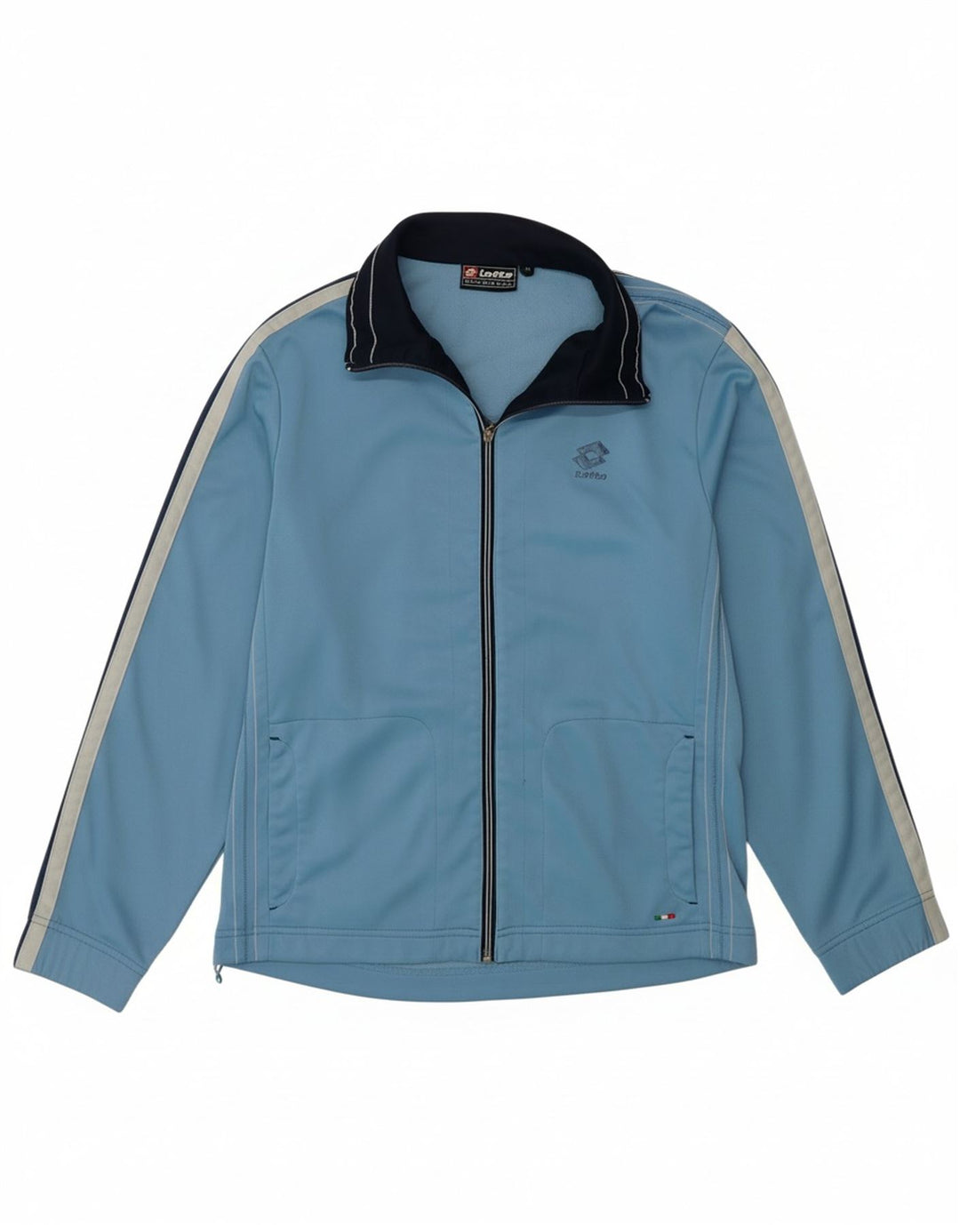 LOTTO Womens Tracksuit Top Jacket UK 12 Medium Blue Polyester Sports