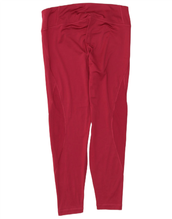 Reebok Womens Leggings UK 14 Large  Burgundy Polyester