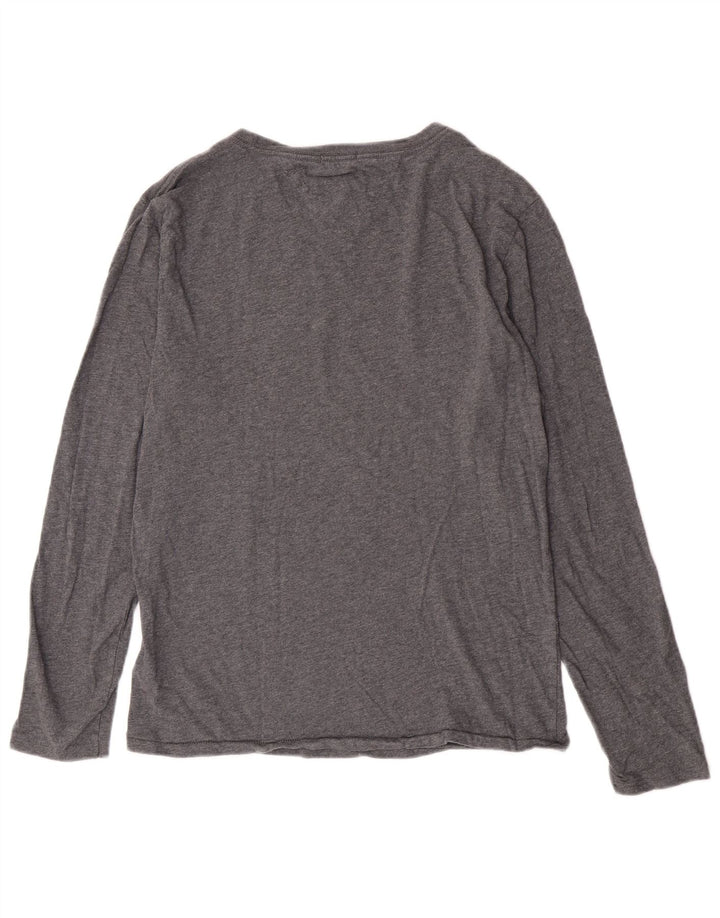 Tommy Hilfiger Mens Graphic Top Long Sleeve Small Grey Cotton
