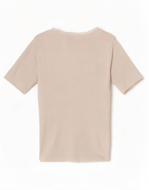 Marks & Spencer Womens T-Shirt Top UK 8 Small Off White Acrylic