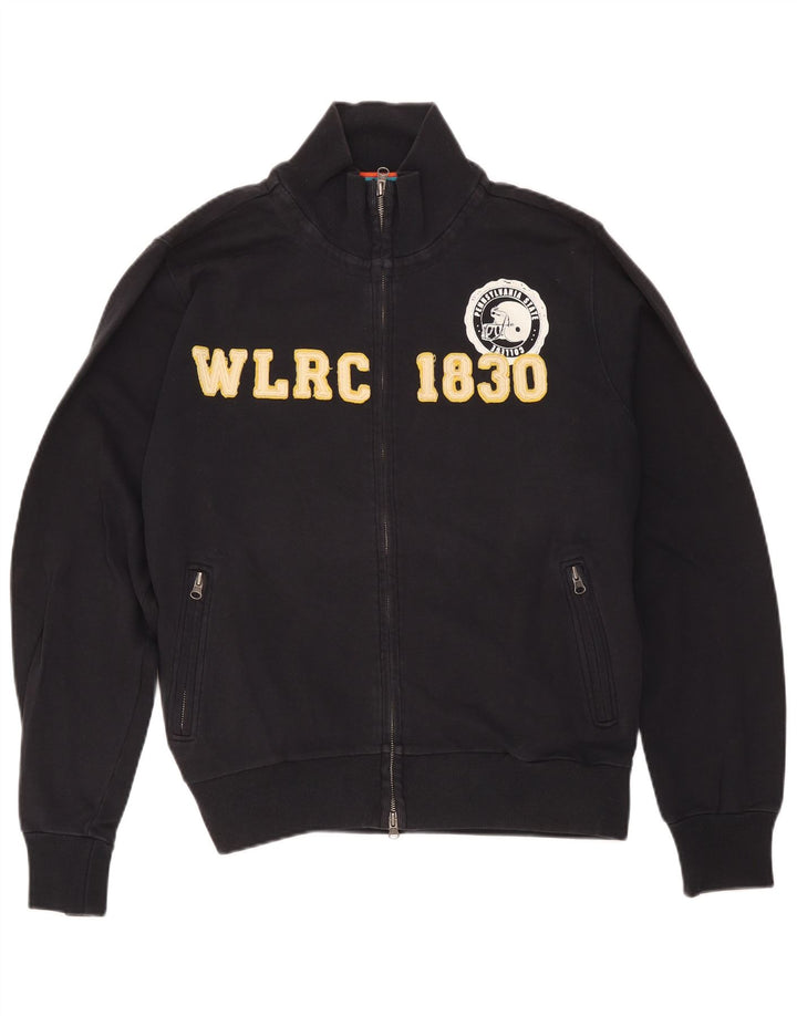 Woolrich Mens Graphic Tracksuit Top Jacket Medium Black Cotton