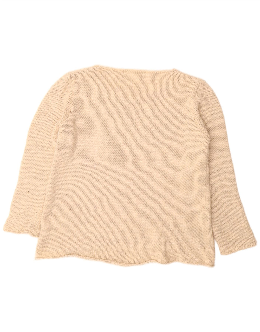 Zara Womens Boat Neck Jumper Sweater UK 14 Medium Beige Acrylic